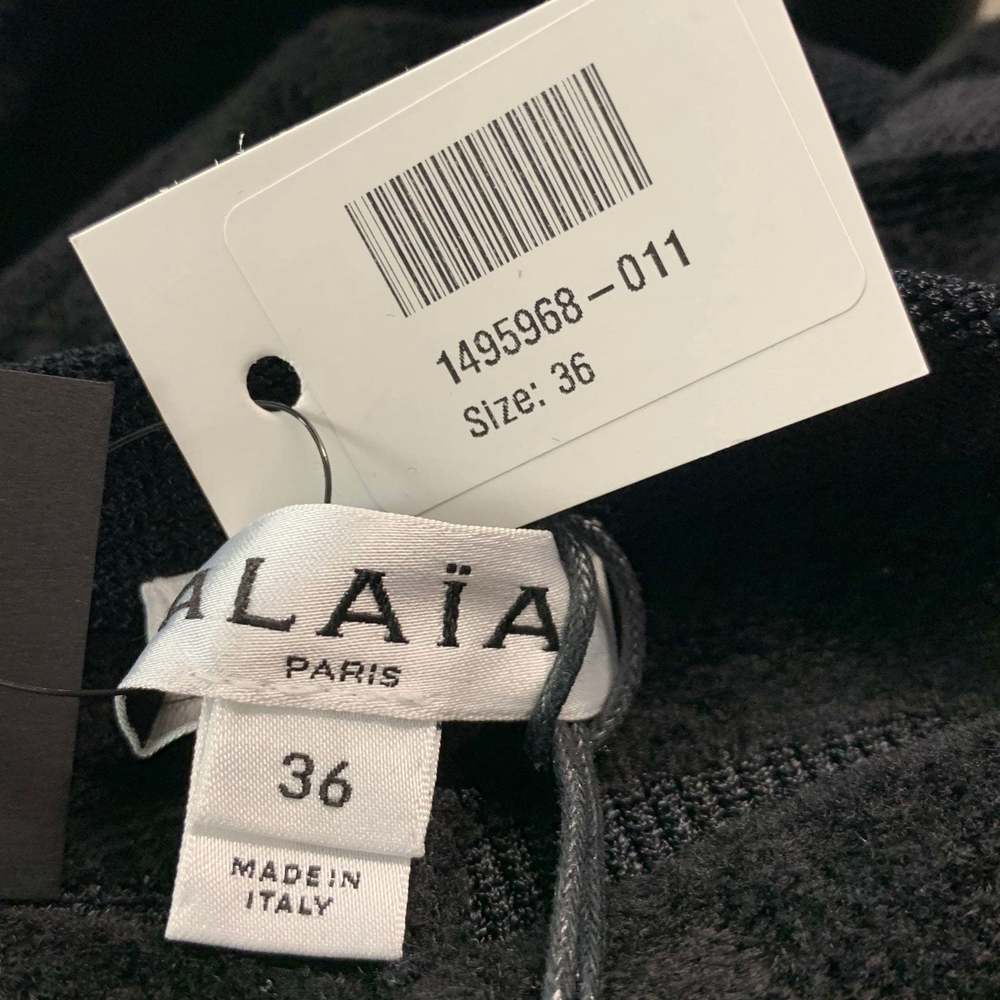 ALAIA Black Viscose Polyamide Velvet Cropped Pullover - Picture 5 of 9